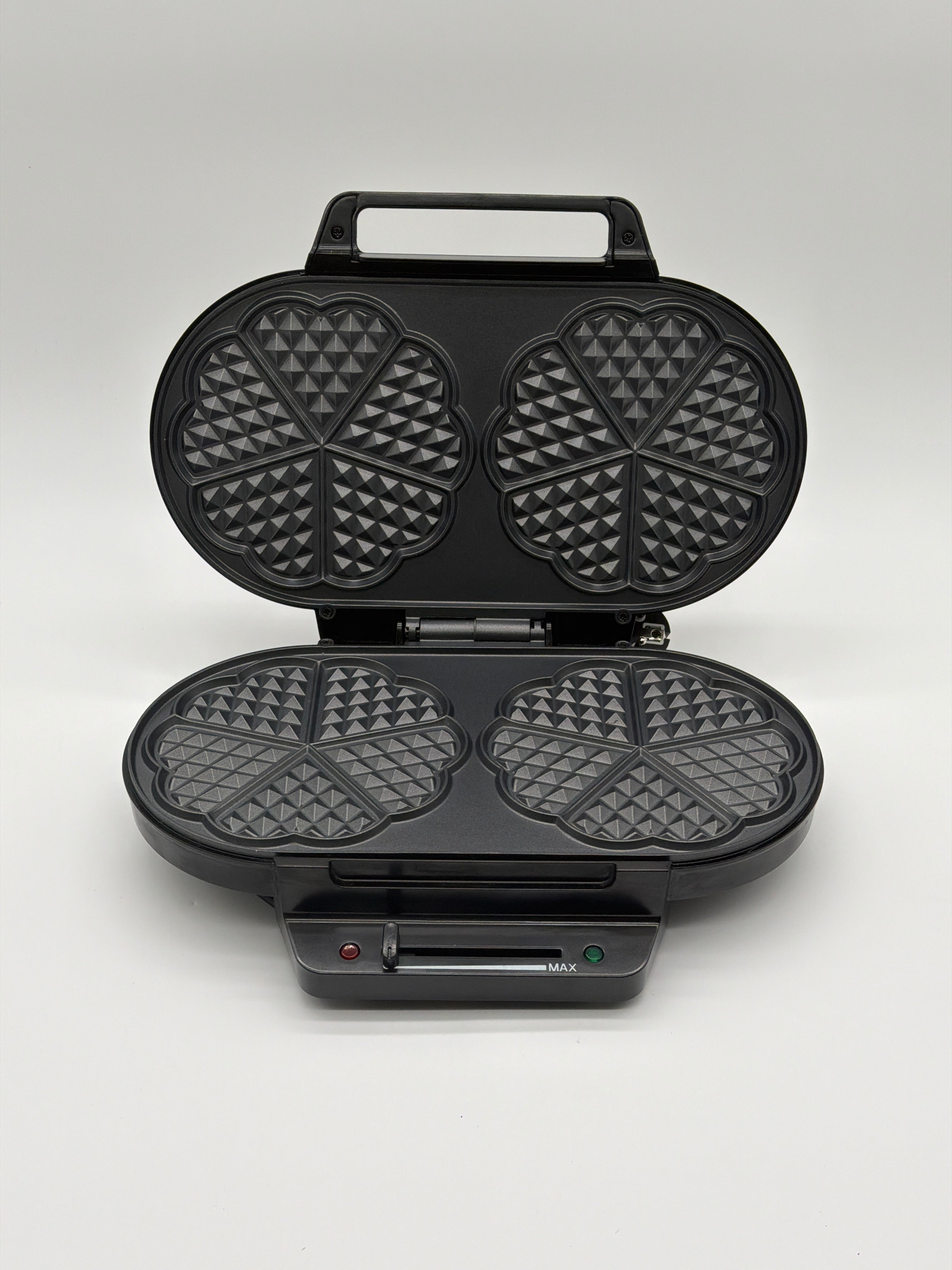 YASHE SW-2122M Elettrodomestico YASHE SW-2122M piastra per waffle doppia a cuore 1200W argento/nero