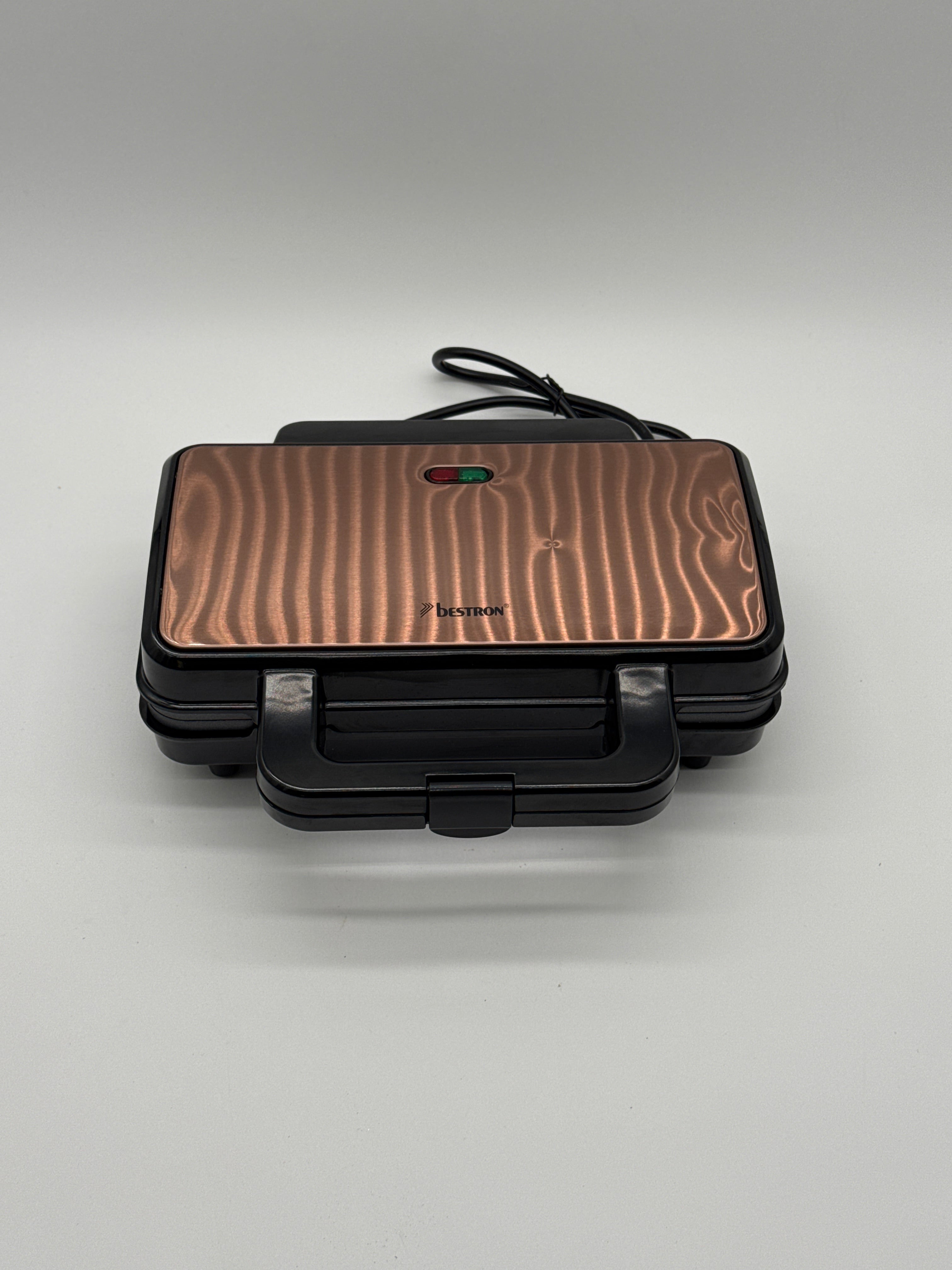 Bestron XL Sandwichmaker Sandwich Makers Bestron XL Sandwichmaker 900W - 2 sandwich, piastra antiaderente nero/rame