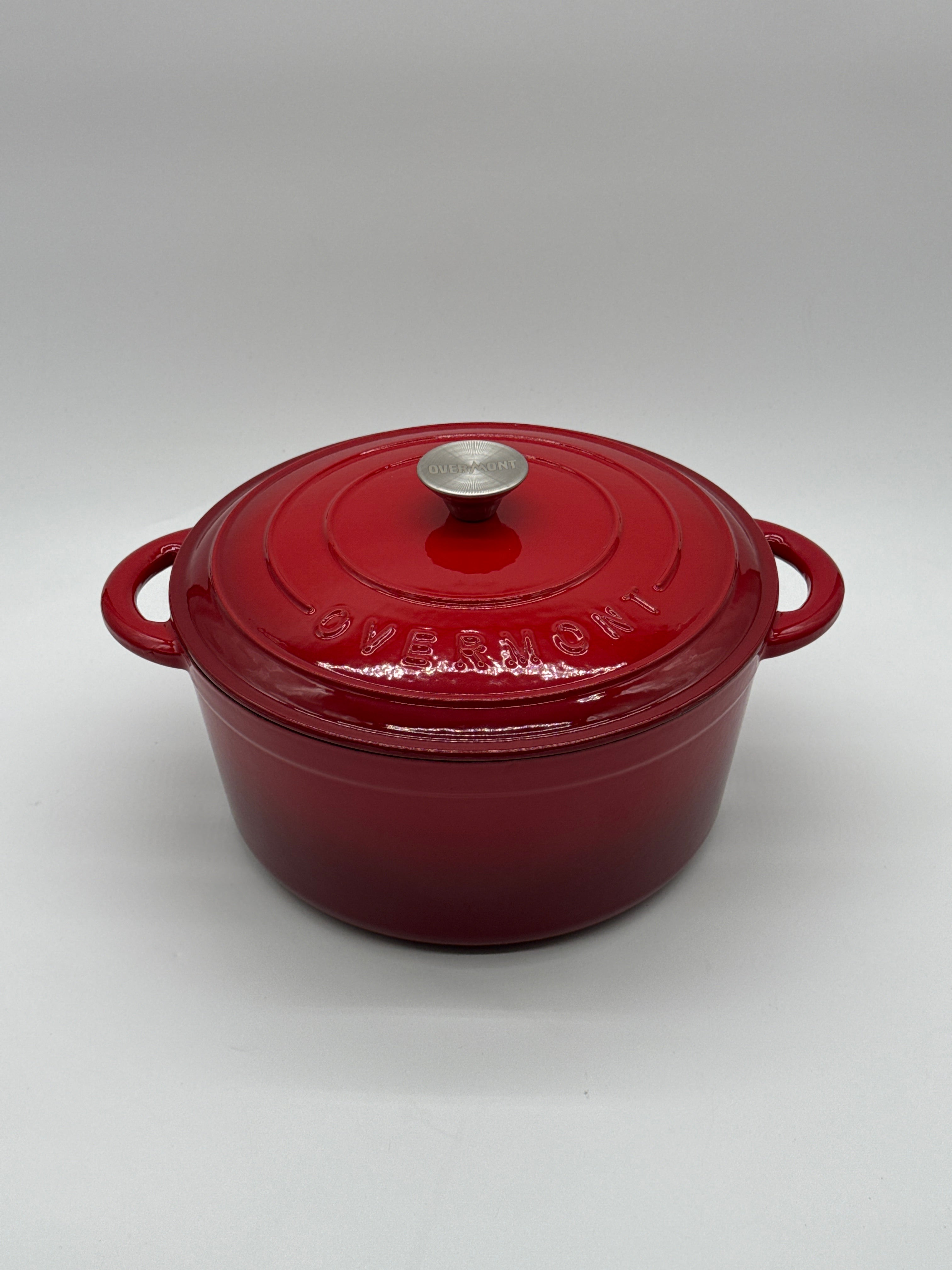 Overmont Bräter Emaille Gusseisen Topf 28cm Braiser Pans Casseruola/bräter Overmont in ghisa smaltata 28 cm, rosso con coperc
