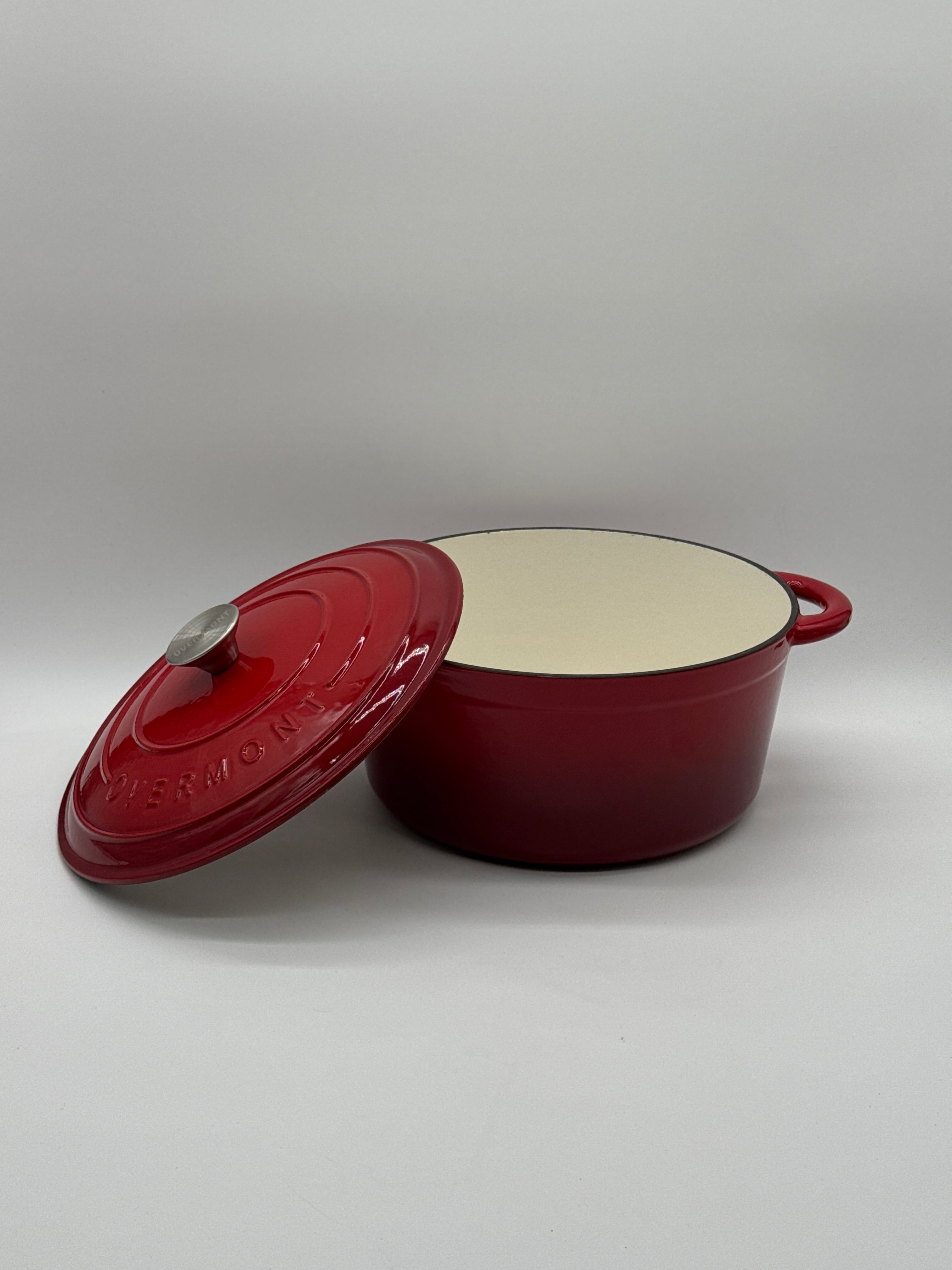 Overmont Bräter Emaille Gusseisen Topf 28cm Braiser Pans Casseruola/bräter Overmont in ghisa smaltata 28 cm, rosso con coperc