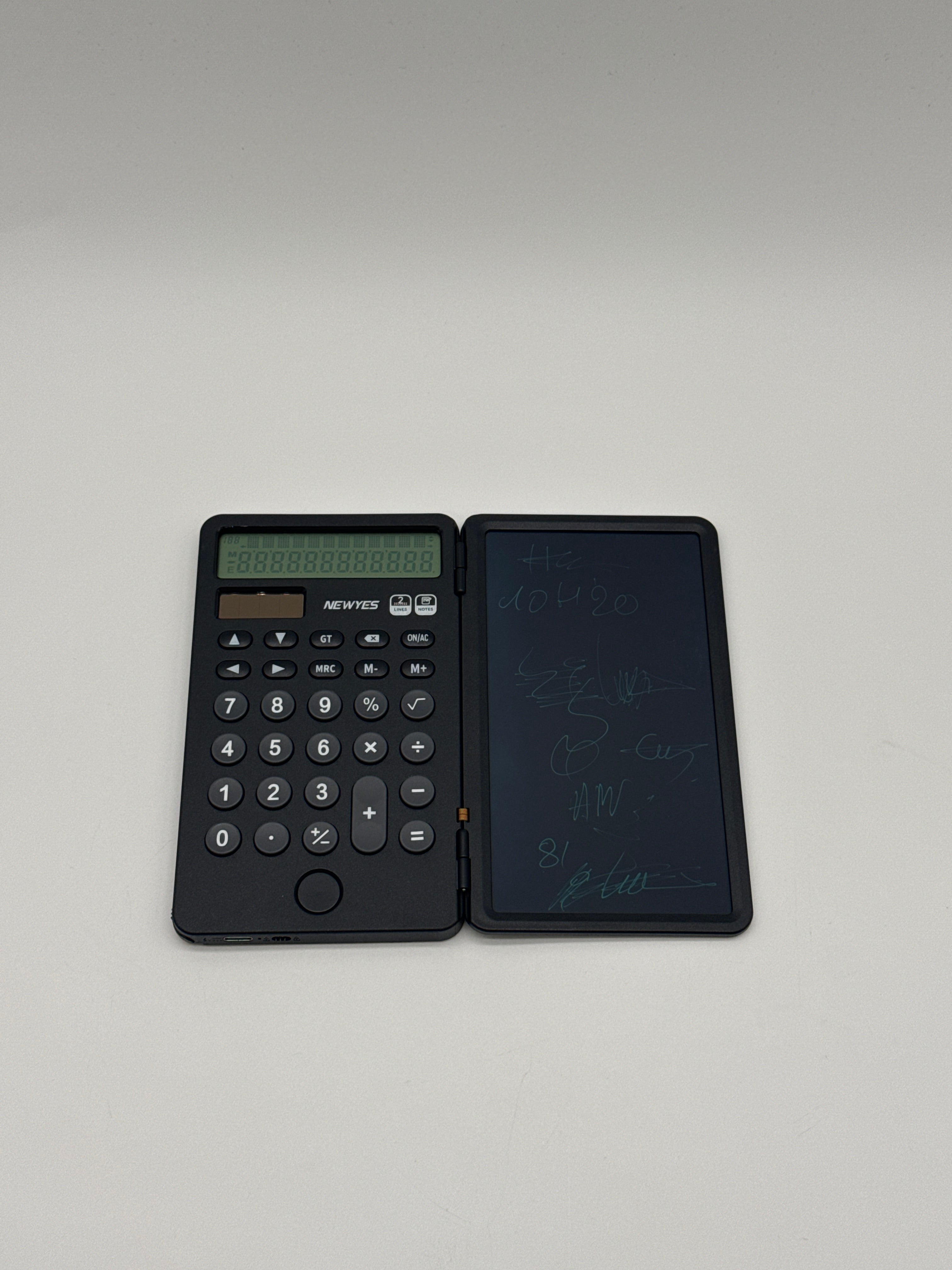 NEWYES Calculatrice Portable avec Bloc-Notes Memo Pads NEWYES Calcolatrice da ufficio con blocco note digitale, display 12 ci