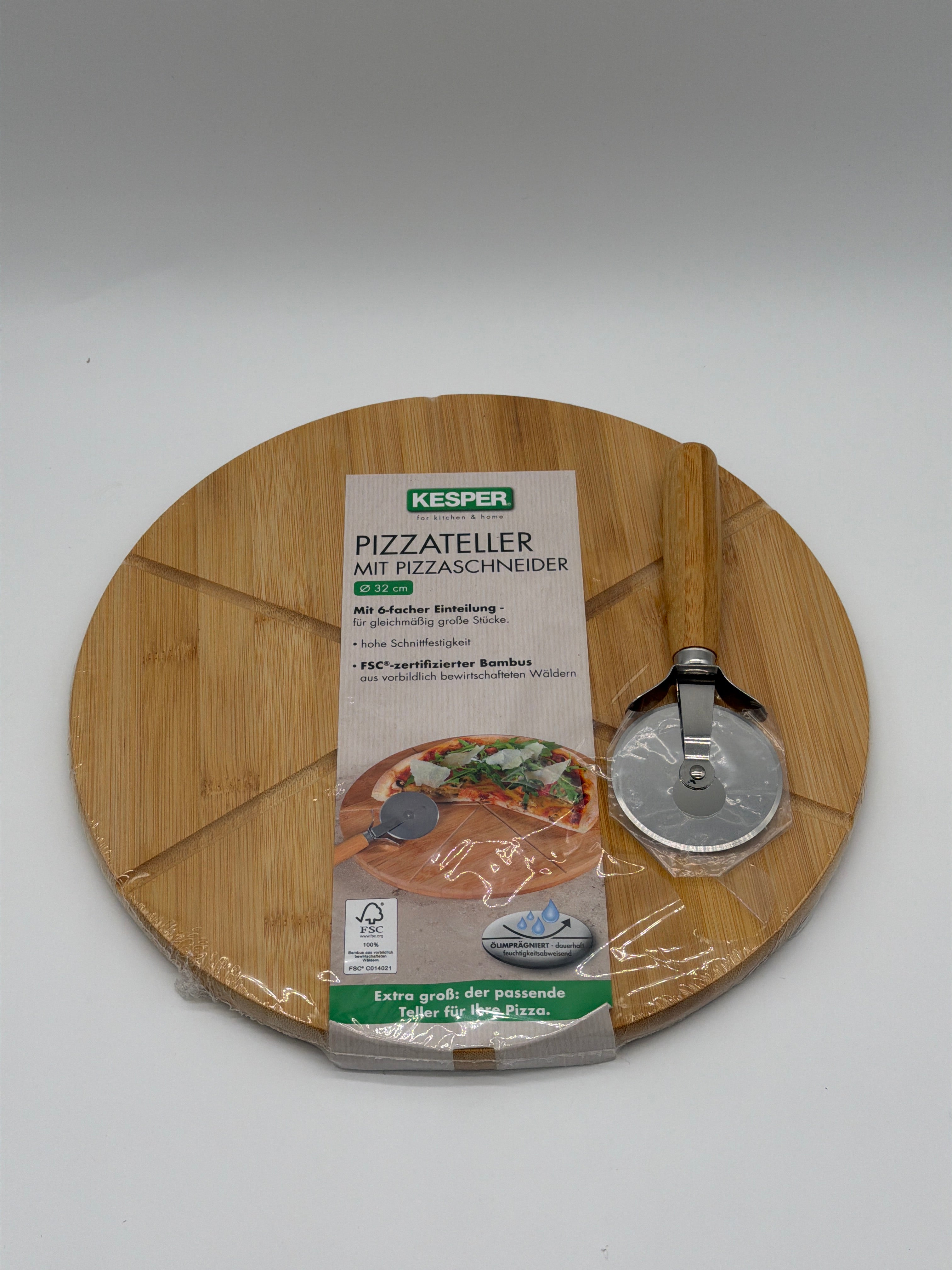 Kesper 58462 Cutting Boards Kesper piatto/tagliere per pizza in bambù Ø 32 cm (FSC®)