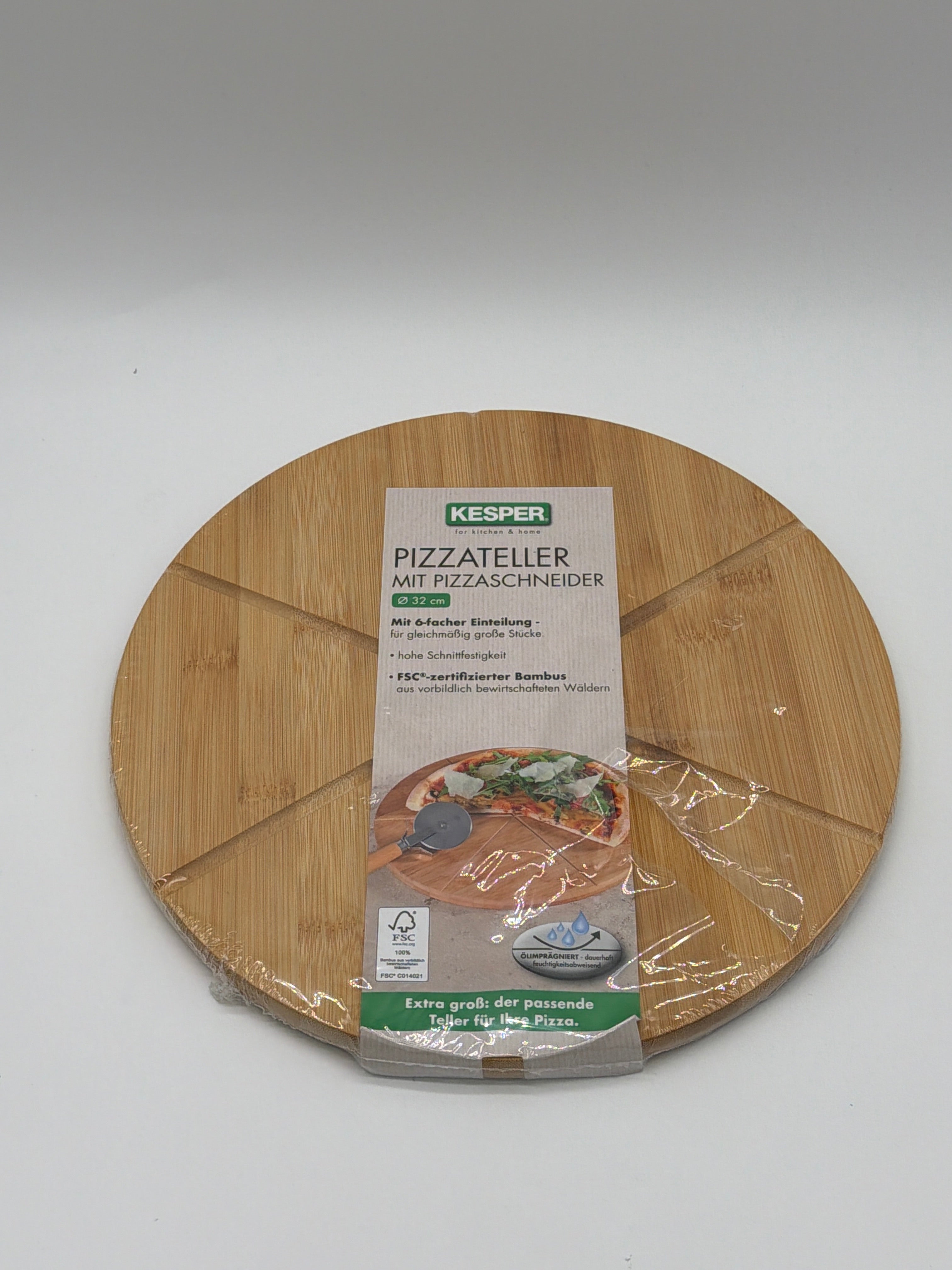 Kesper 58462 Cutting Boards Kesper piatto/tagliere per pizza in bambù Ø 32 cm (FSC®)