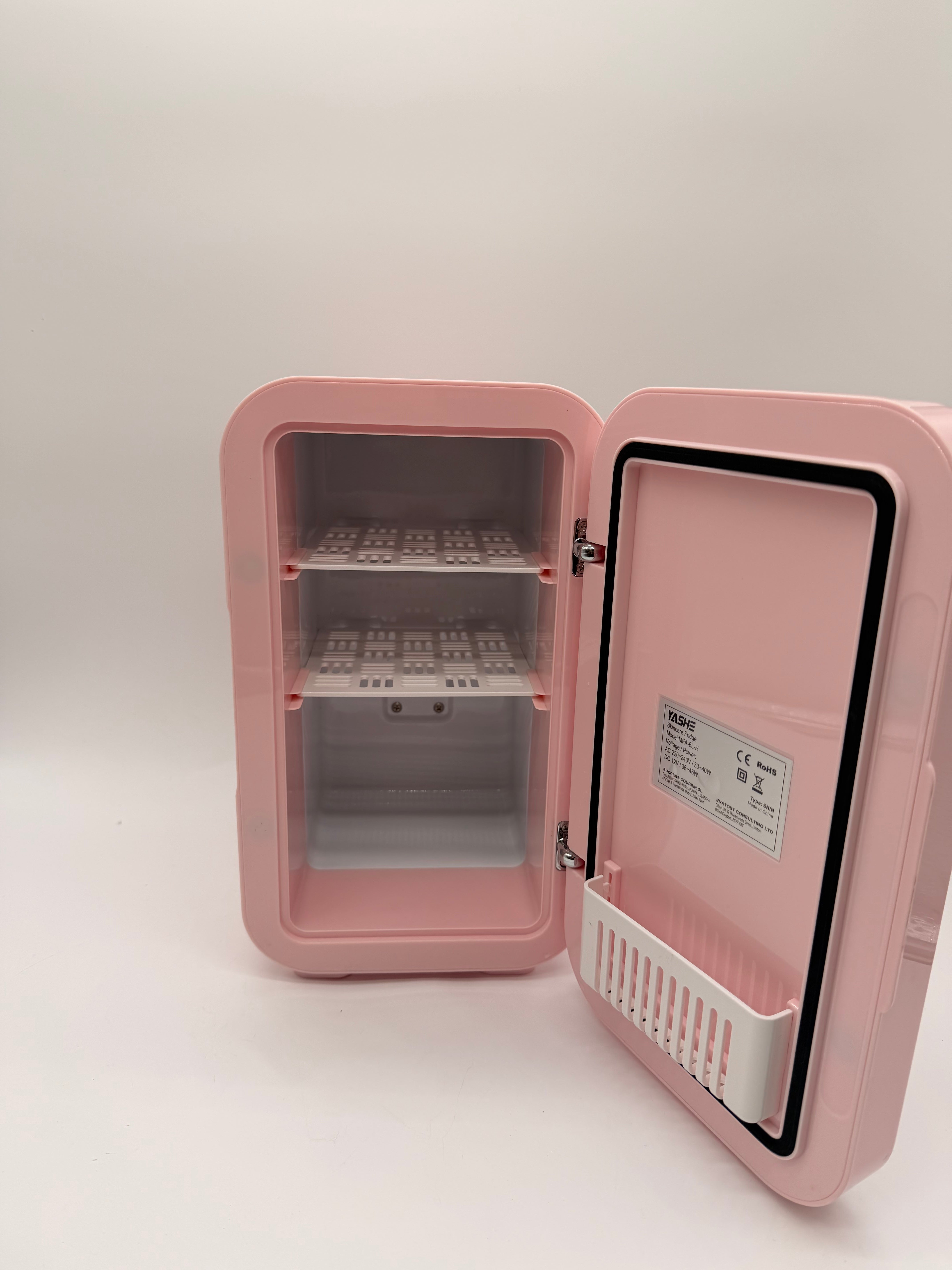YASHE Mini-Kühlschrank 6L/8 Dosen Pull-Out Trash Cans YASHE Mini frigorifero termoelettrico 6 L (8 lattine) - 220–240 V, rosa