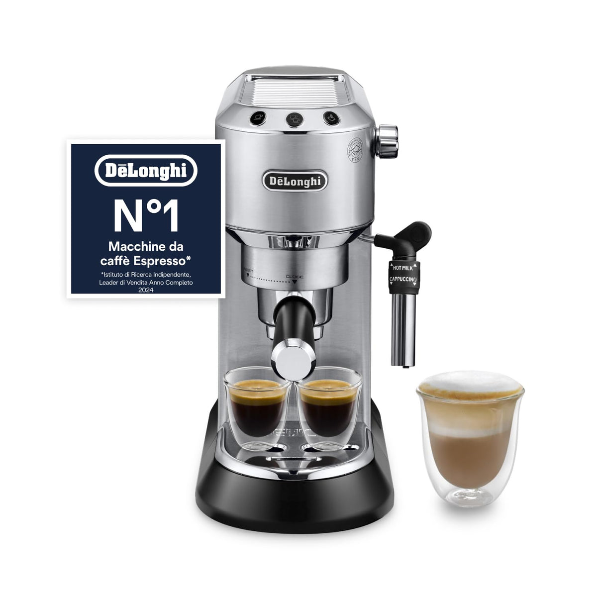 De'Longhi EC685.M Macchina da caffè manuale De'Longhi Dedica Style EC685.M - Macchina da espresso con schiumatore manuale