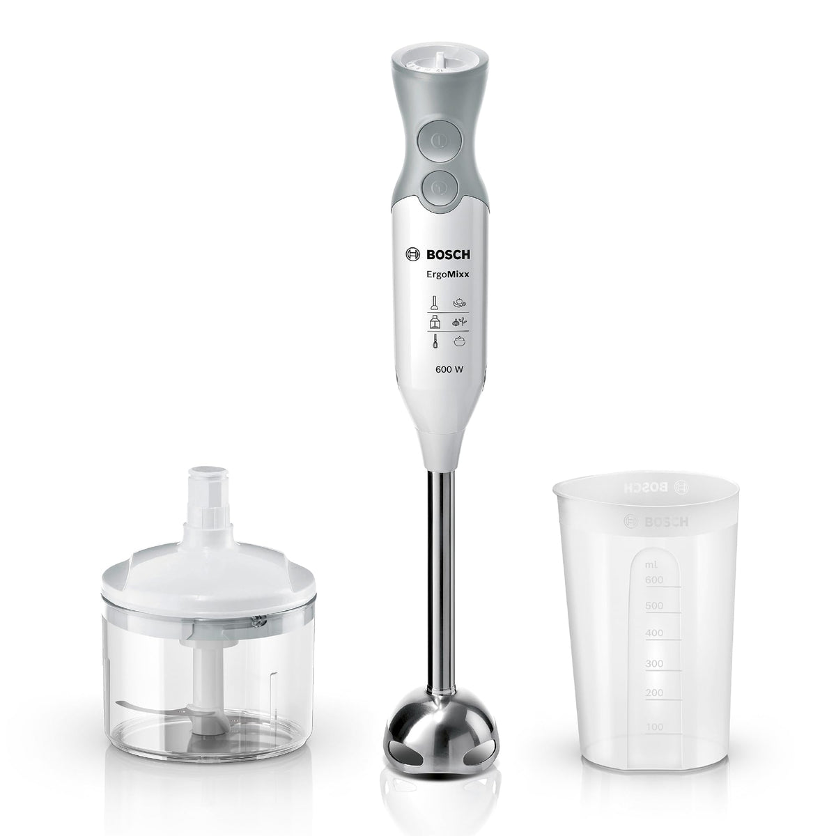 Bosch Bosch ErgoMixx MSM66120 Frullatore a immersione Bosch MSM66120 Frullatore a immersione 600 W, 12 velocità + Turbo, Bian