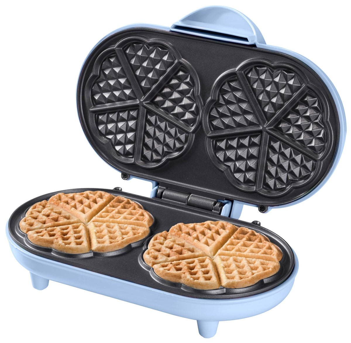 Bestron ADWM1000B Macchina per waffle Bestron ADWM1000B — Macchina per waffle doppia a forma di cuore, 700 W, Blu