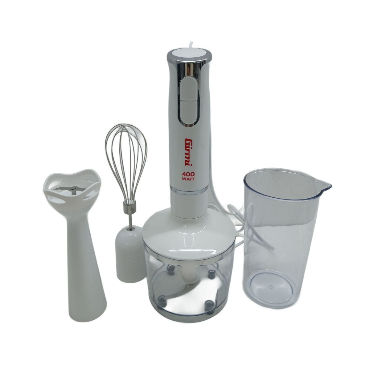 Girmi MX17 Frullatore a immersione Girmi MX17 Frullatore a Immersione 400 W con Kit 3 in 1, Bianco-Grigio