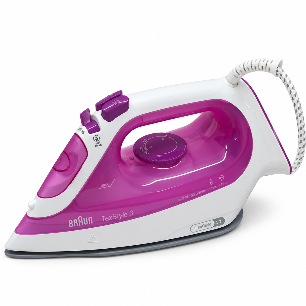 Braun TexStyle 3 SI3030PU Ferro da stiro Braun TexStyle 3 SI3030PU Ferro da Stiro a Vapore 2300 W con Piastra in Ceramica, Ro