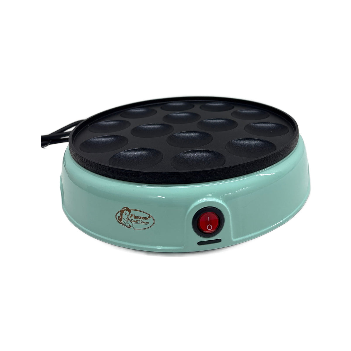 Bestron APFM700SDM Crepiera / piastra crêpe Bestron APFM700SDM Macchina per poffertjes Sweet Dreams verde menta