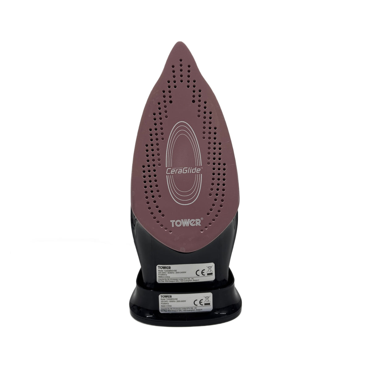 Tower CeraGlide T22008RG Ferro da stiro Tower CeraGlide T22008RG Ferro da Stiro a Vapore Senza Fili 2400 W, Nero e Oro Rosa