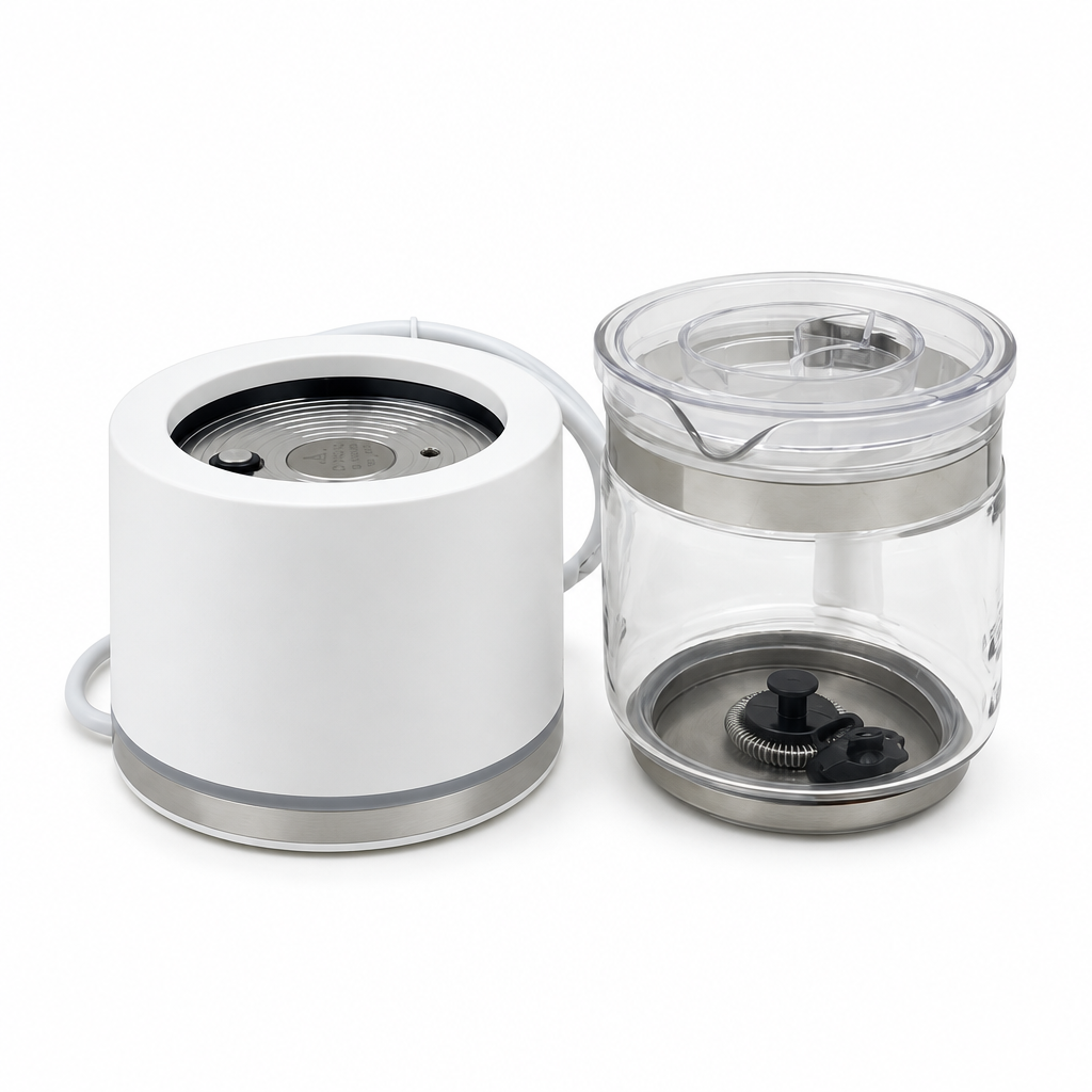 Morpilot HS001-G Montalatte Montalatte Elettrico Morpilot HS001-G in Vetro 4 in 1 Bianco, 250 ml Schiuma / 500 ml Latte Caldo