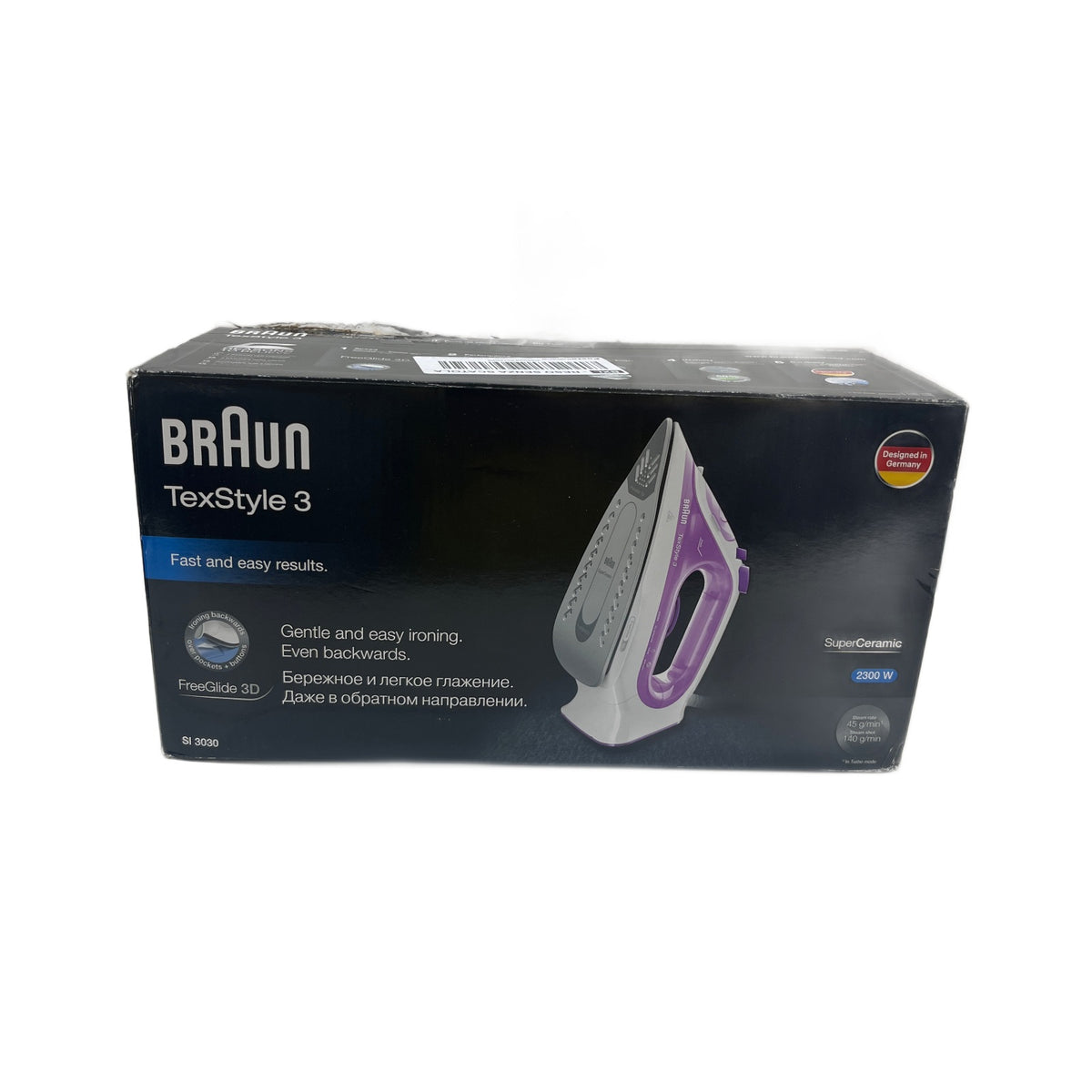 Braun TexStyle 3 SI3030PU Ferro da stiro Braun TexStyle 3 SI3030PU Ferro da Stiro a Vapore 2300 W con Piastra in Ceramica, Ro