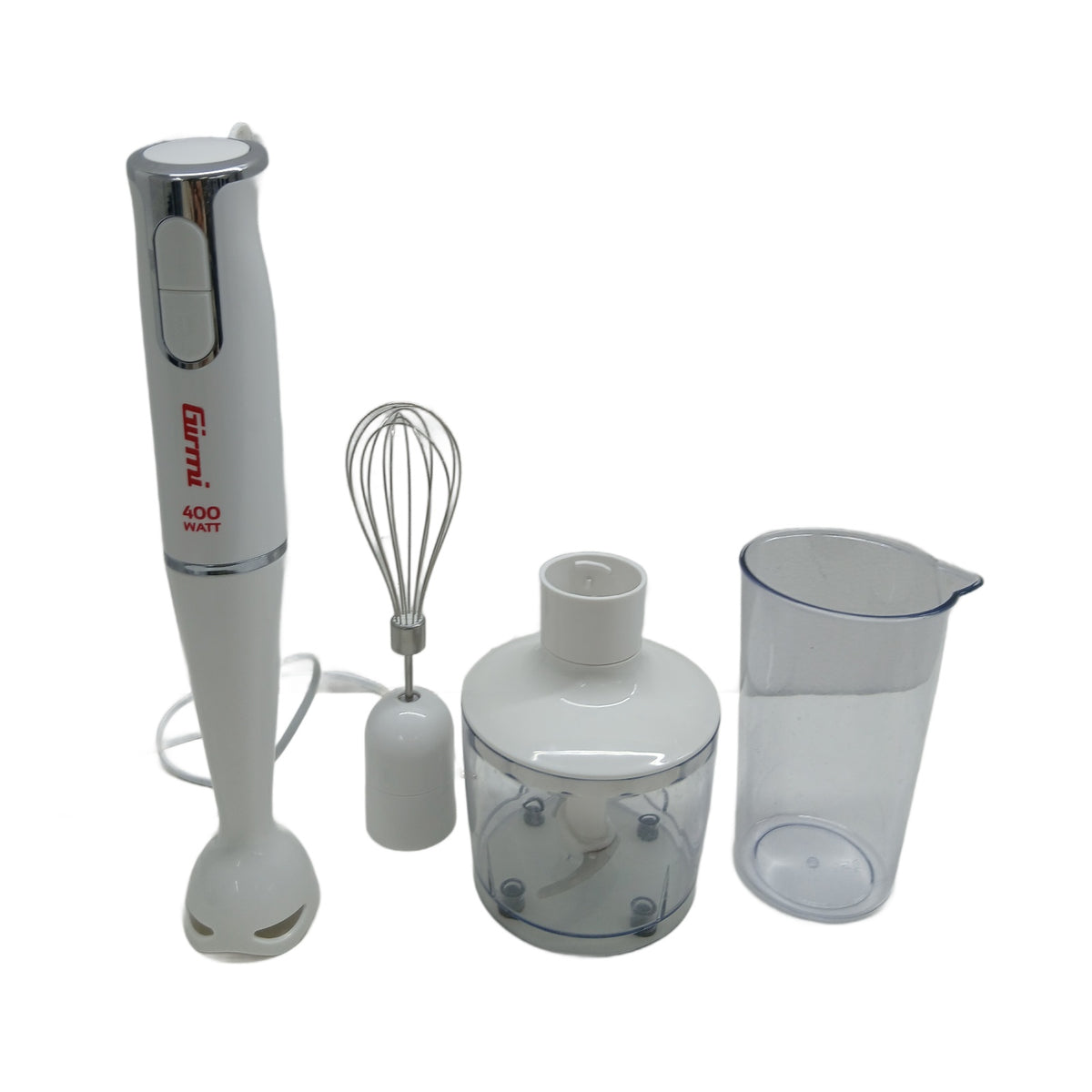 Girmi MX17 Frullatore a immersione Girmi MX17 Frullatore a Immersione 400 W con Kit 3 in 1, Bianco-Grigio