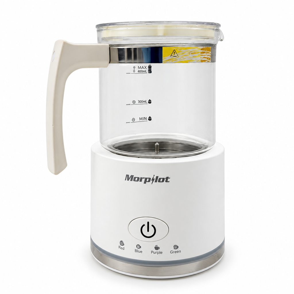 Morpilot HS001 Montalatte Elettrico in Vetro 4 in 1, 250/500 ml, Bianco