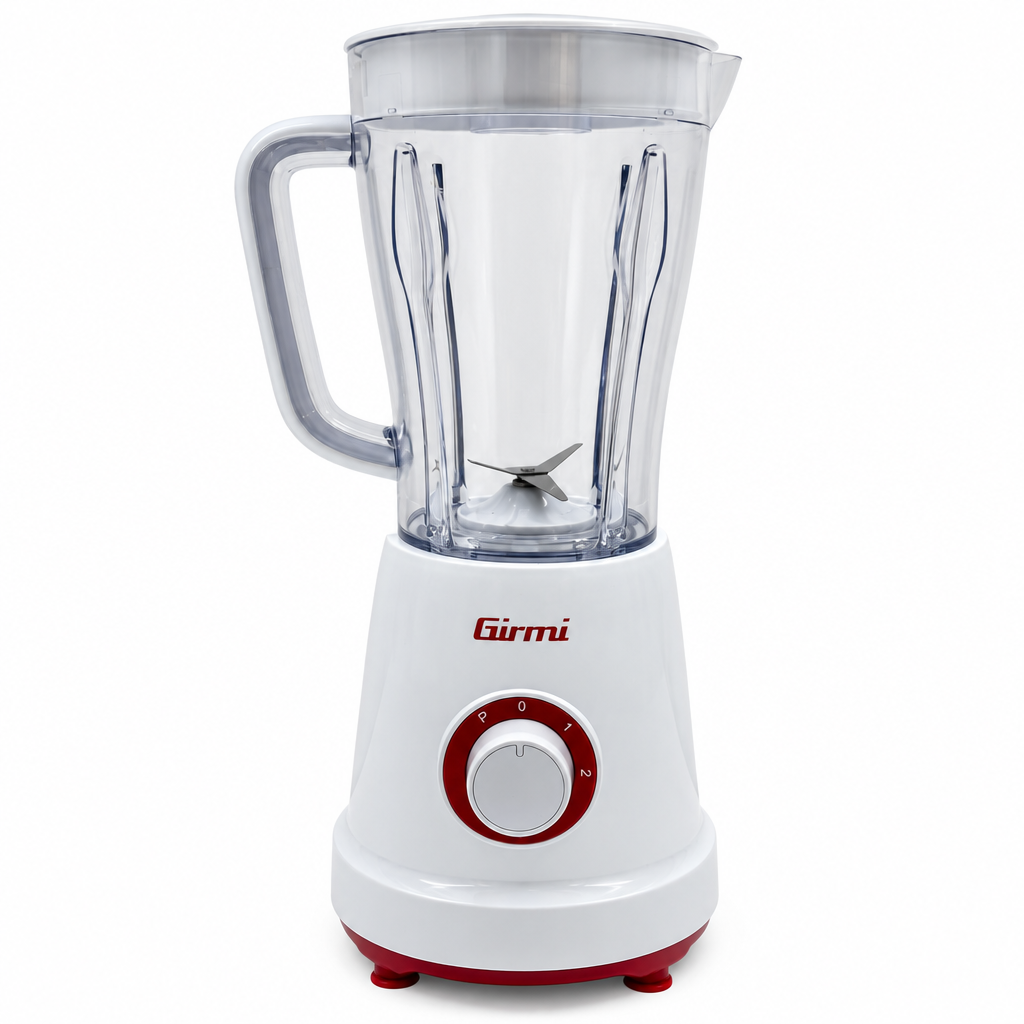 Girmi FR46 Frullatore Girmi FR46 Frullatore Elettrico 1,5 L con 2 Velocità e Funzione Pulse, Bianco/Rosso