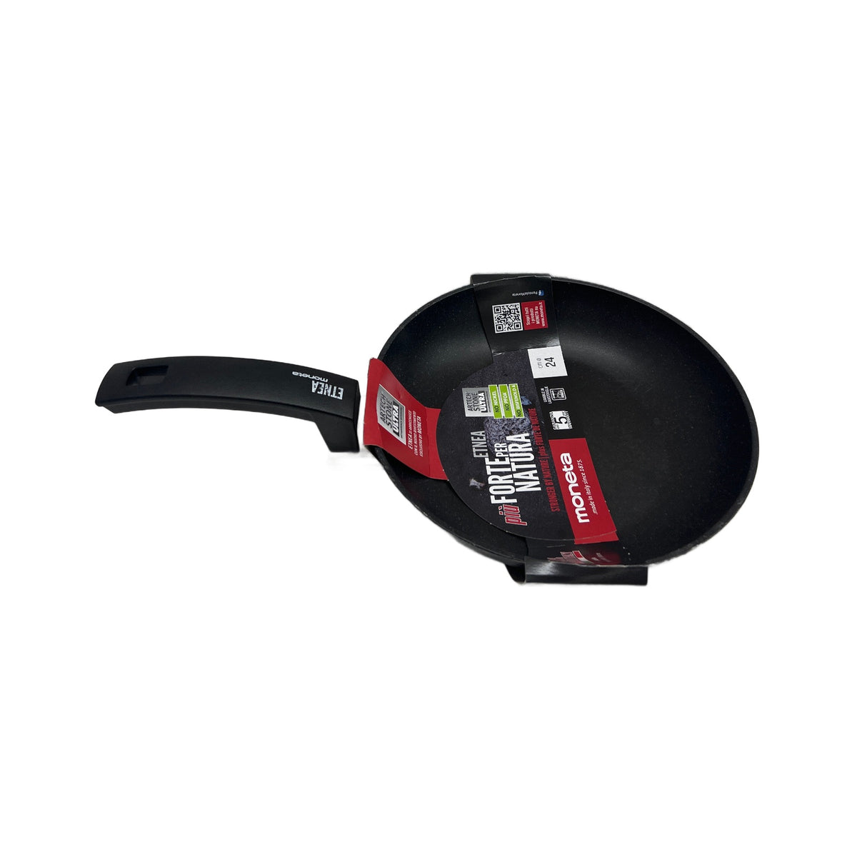 Moneta 0001850124 Padella non elettrica Moneta Etnea Padella 24 cm, alluminio nero