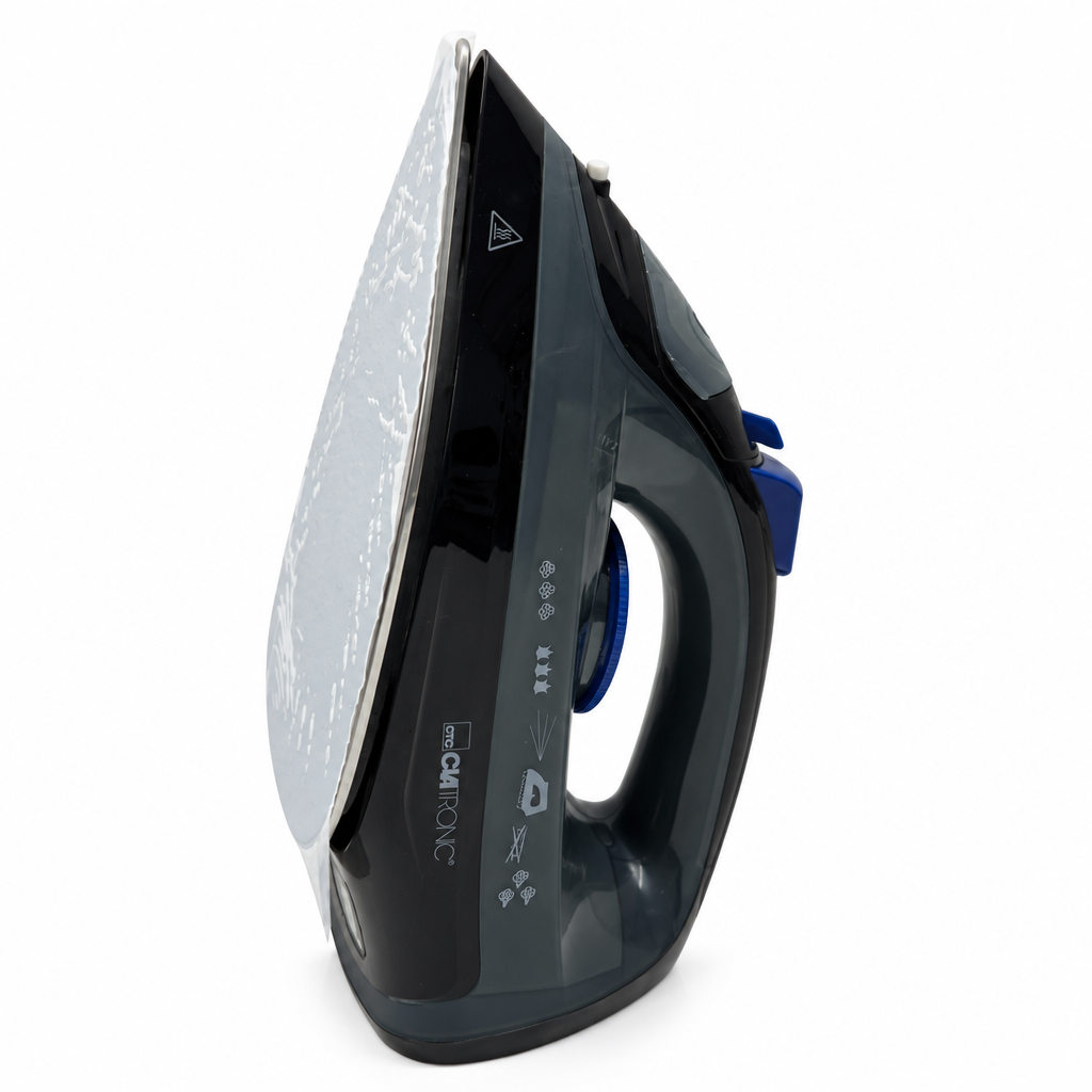Clatronic DB 3703 Ferro da stiro Ferro da stiro a vapore Clatronic DB 3703 con piastra in acciaio inox, nero/blu