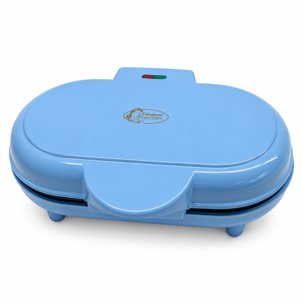 Bestron ADWM1000B Macchina per waffle Bestron ADWM1000B — Macchina per waffle doppia a forma di cuore, 700 W, Blu