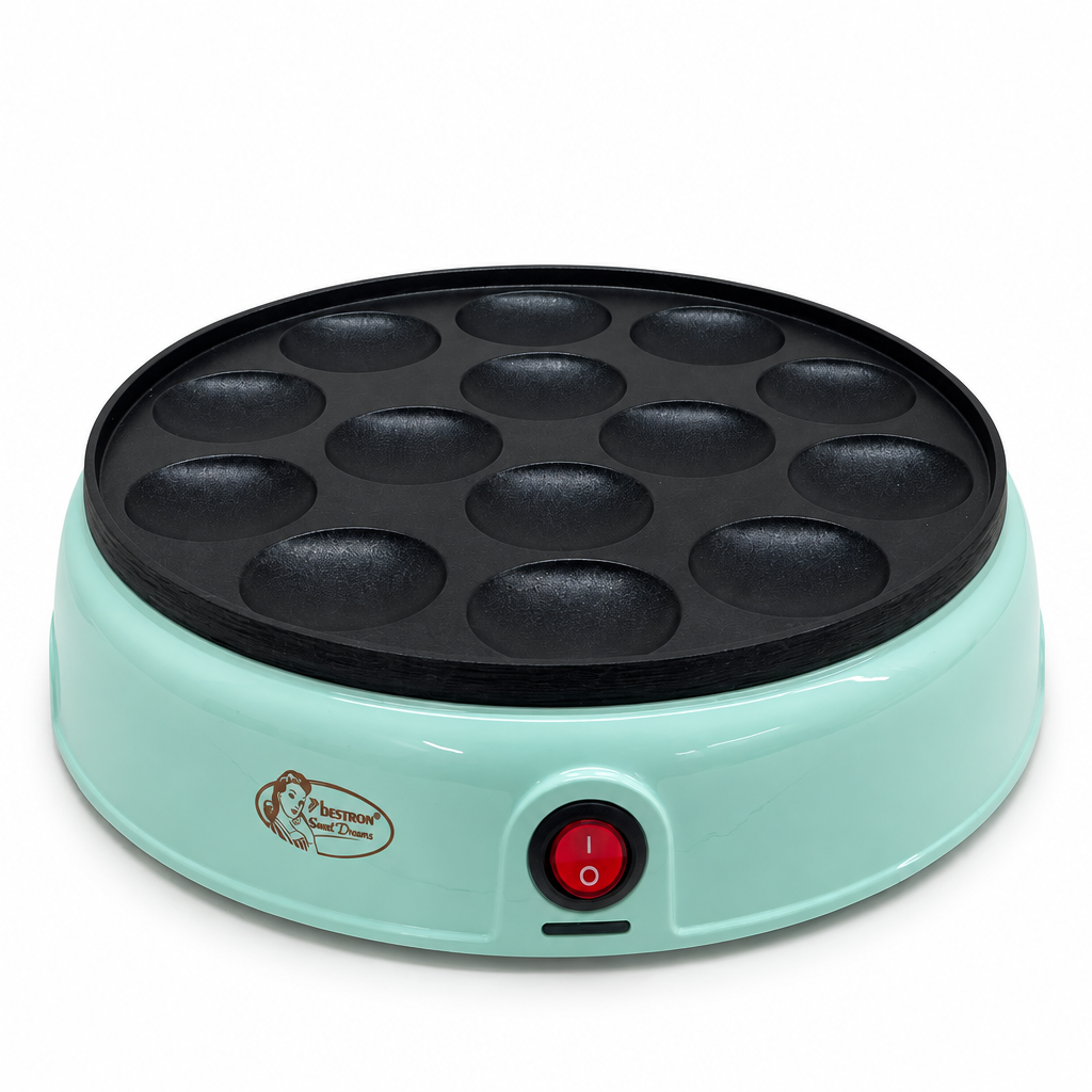 Bestron APFM700SDM Crepiera / piastra crêpe Bestron APFM700SDM Macchina per poffertjes Sweet Dreams verde menta