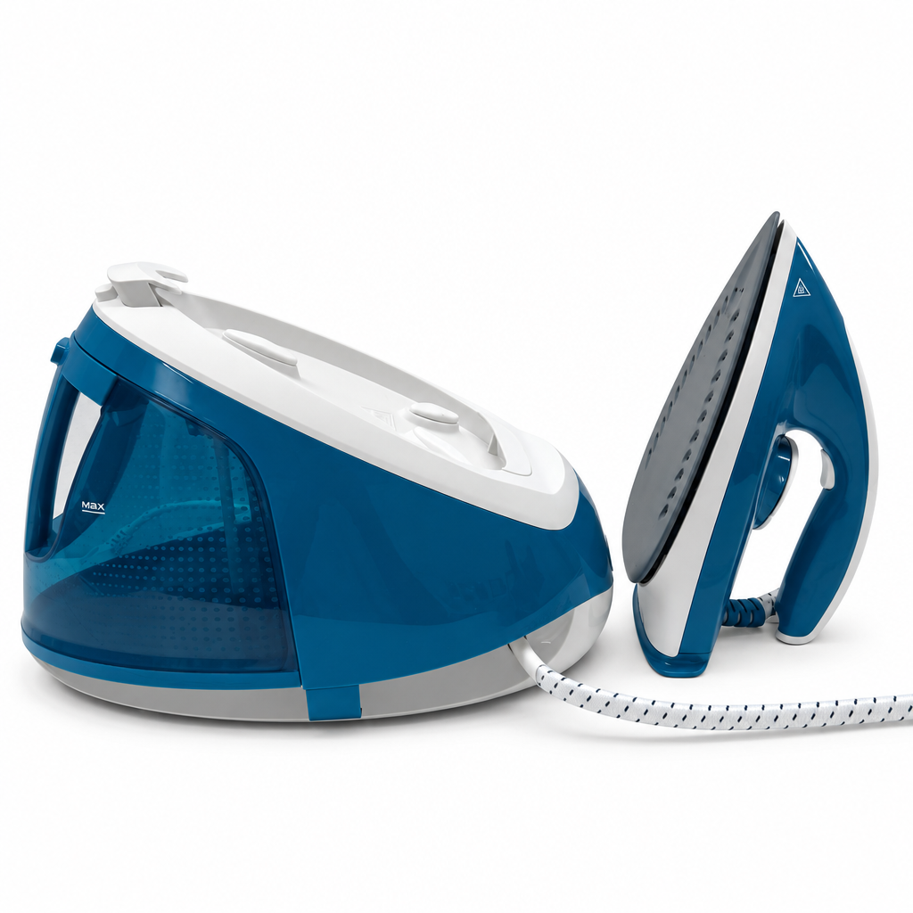 Amazon Basics ECB1001-UL Ferro da stiro Amazon Basics Ferro da Stiro a Vapore con Caldaia 2400 W, Pompa 6 bar e Serbatoio 1,5