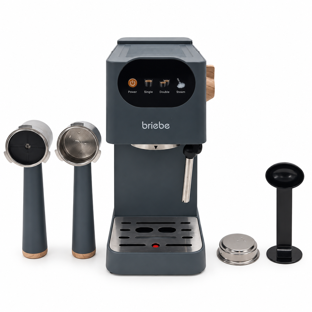 briebe EC1180GRY Macchina da caffè manuale briebe EC1180GRY Macchina da caffè espresso 20 bar, compatibile capsule Nespresso