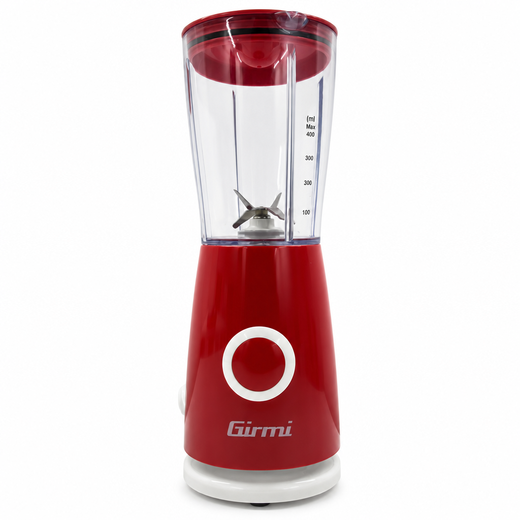 Girmi FR03 Frullatore Girmi FR03 Frullatore Elettrico 170 W con 4 Lame in Acciaio Inox 400 ml Rosso