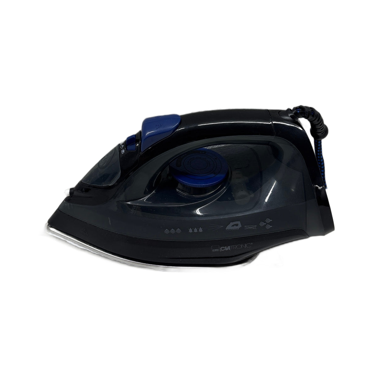 Clatronic DB 3703 Ferro da stiro Ferro da stiro a vapore Clatronic DB 3703 con piastra in acciaio inox, nero/blu