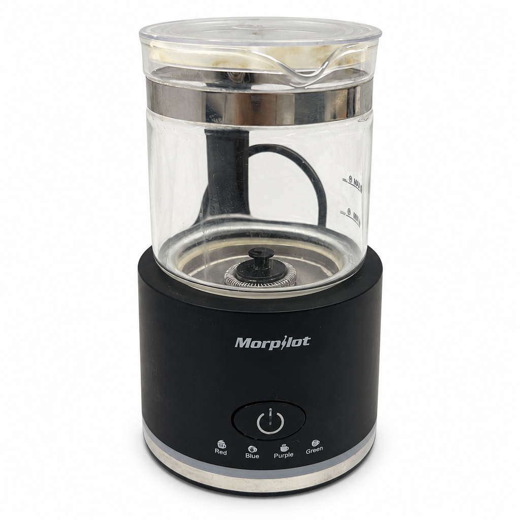 Morpilot Non applicabile Montalatte Morpilot Montalatte Elettrico in Vetro 500 ml 4 in 1 Design Diviso Nero