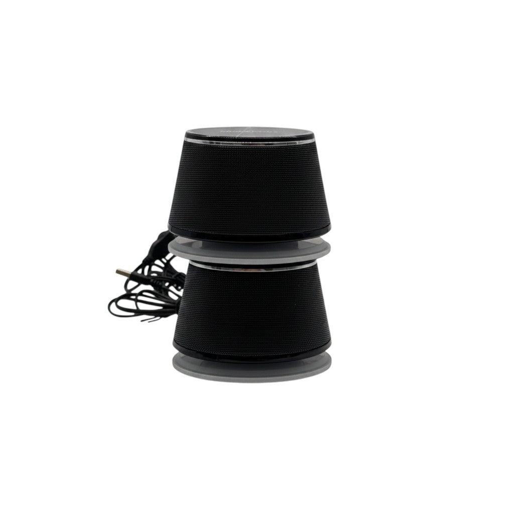Altoparlanti stereo 2.0 Mr Bob - Home & Tech Utility neri e compatti con cavo USB e jack AUX per PC