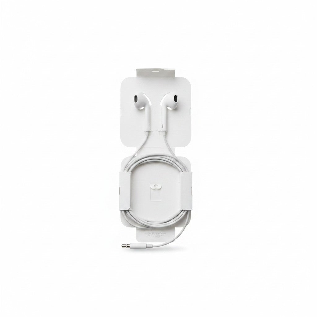 Auricolari bianchi Apple EarPods con connettore Lightning nel packaging originale Mr Bob - Home & Tech Utility