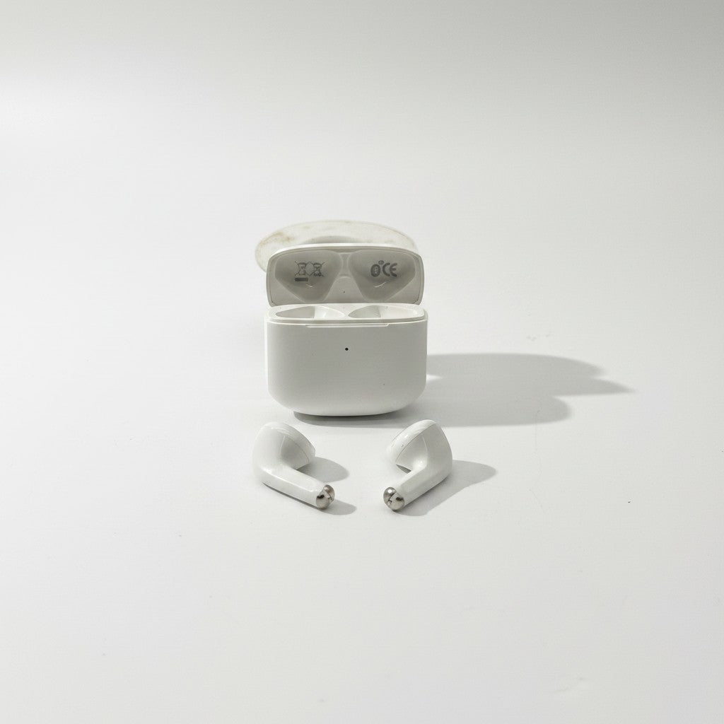 Auricolari wireless bianchi Music Sound Swag con custodia di ricarica, design compatto a capsula Mr Bob - Home & Tech Utility