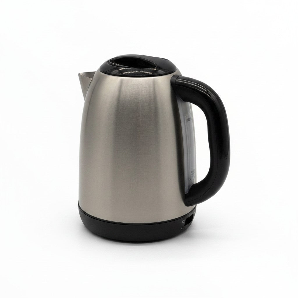 Bollitore elettrico Mr Bob - Home & Tech Utility in acciaio inox satinato con manico nero e capacità 1,7 litri