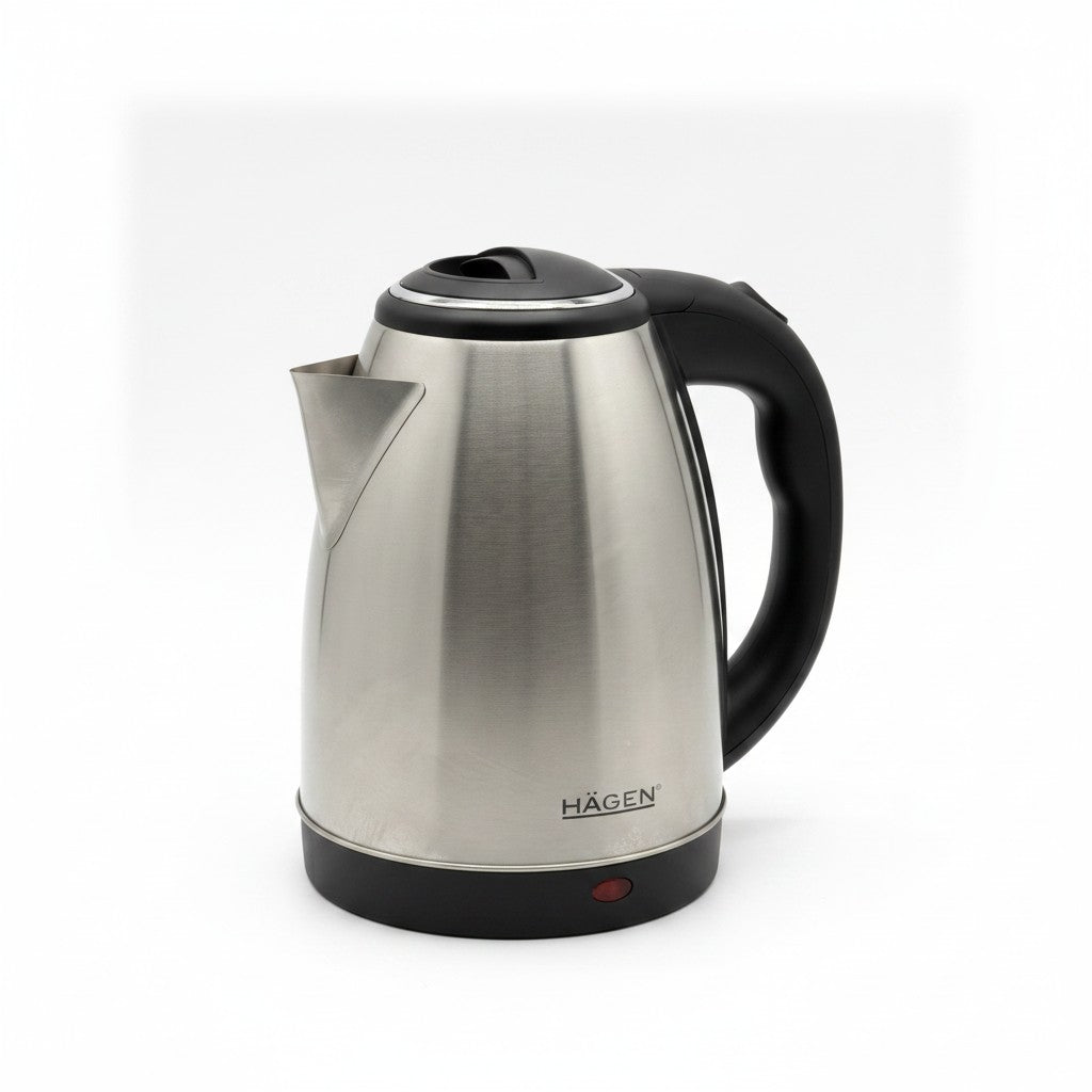 Bollitore elettrico cordless Mr Bob - Home & Tech Utility in acciaio inox argento da 1,8 litri con manico ergonomico