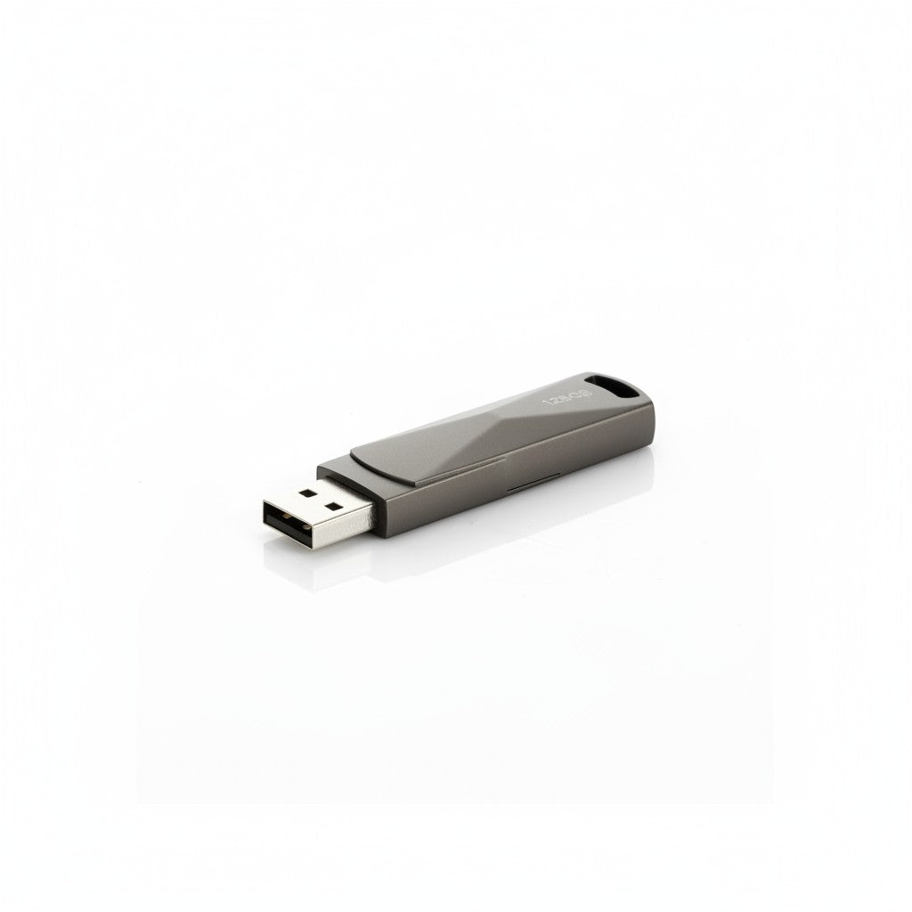 Chiavetta USB-C Dual Drive 128GB Mr Bob - Home & Tech Utility grigia con doppia interfaccia USB-A e USB-C