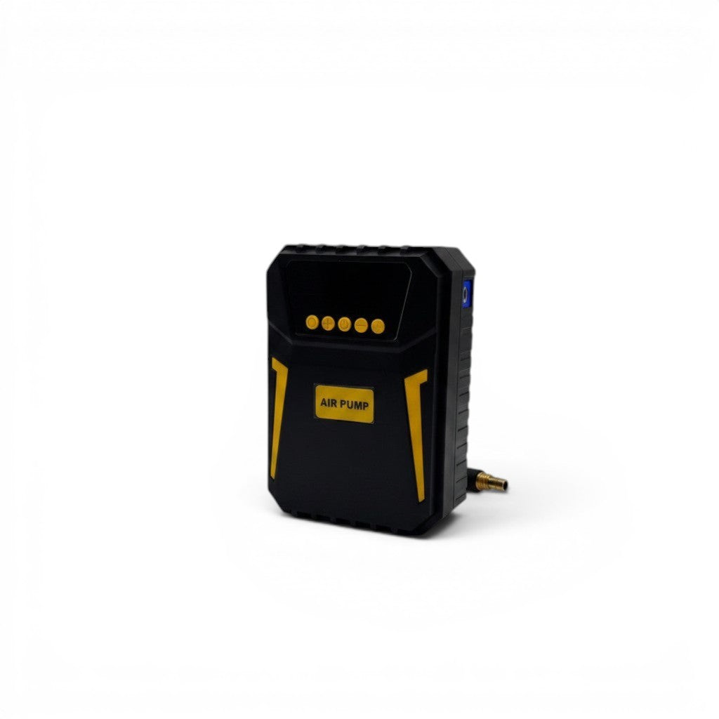 Compressore aria portatile Mr Bob - Home & Tech Utility 12V con display digitale e tasti gialli per auto e bici