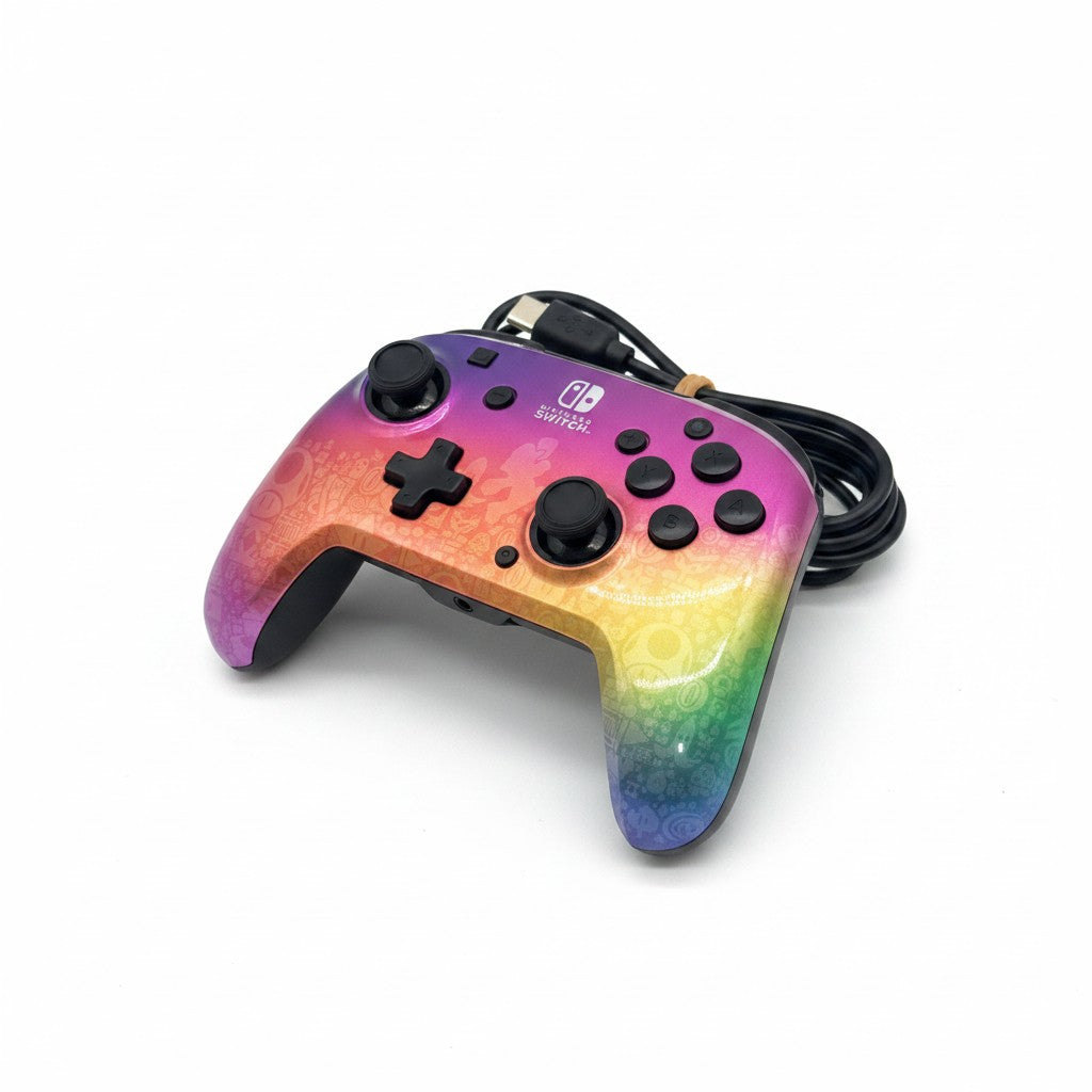Controller cablato Mr Bob - Home & Tech Utility PDP Rematch per Nintendo Switch con design colorato Star Spectrum
