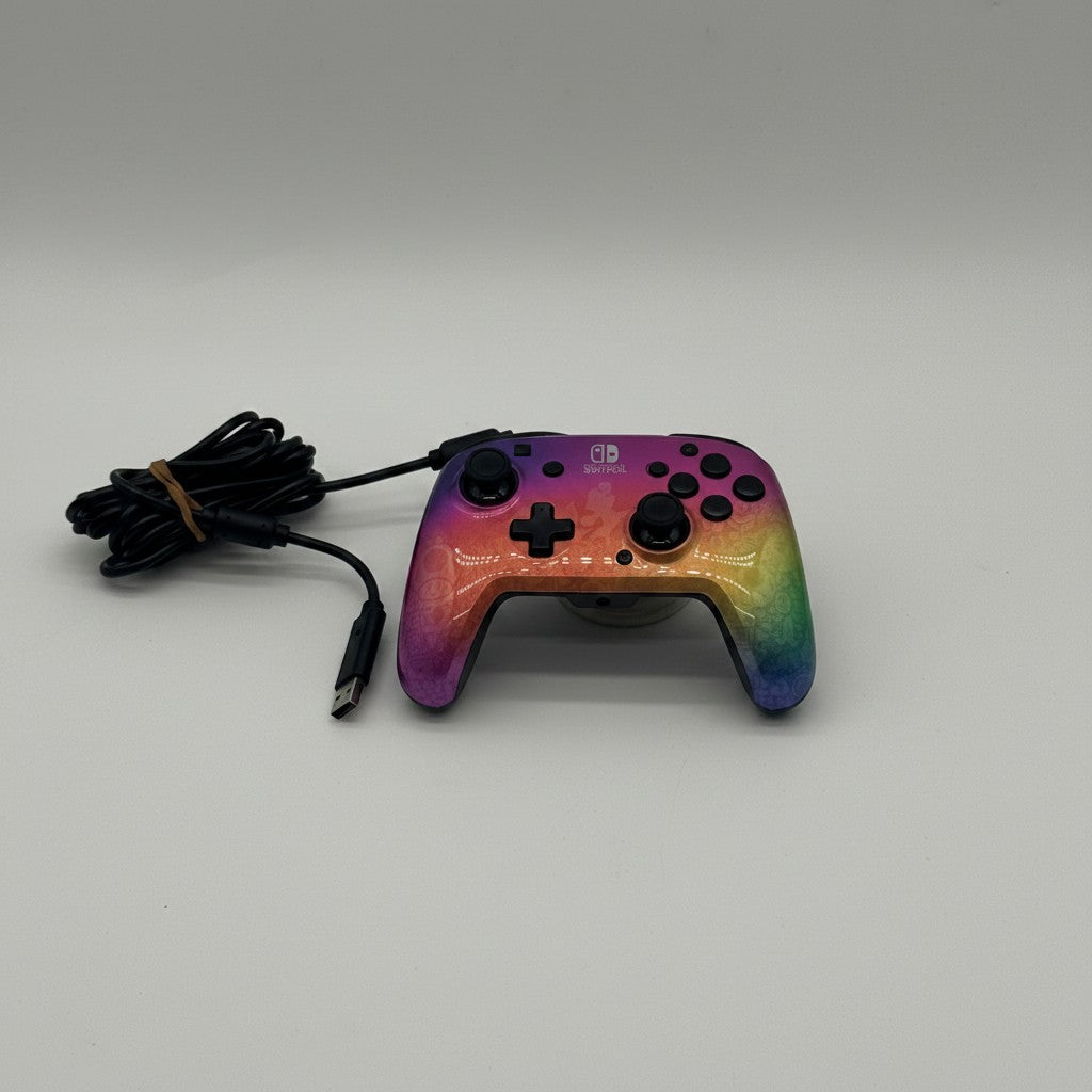 Controller cablato Mr Bob - Home & Tech Utility PDP Rematch per Nintendo Switch con design Star Spectrum multicolore