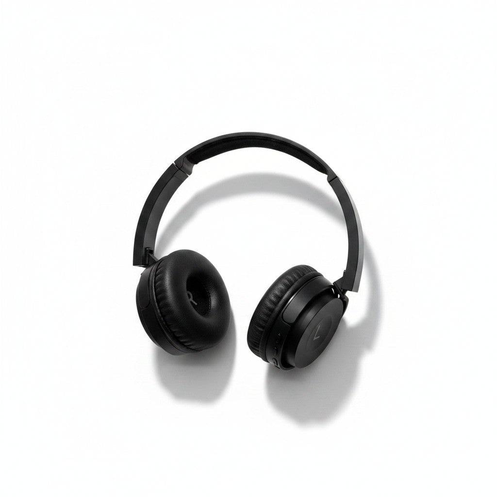 Cuffie on-ear Bluetooth nere Mr Bob - Home & Tech Utility con tasto Bass Boost e design pieghevole