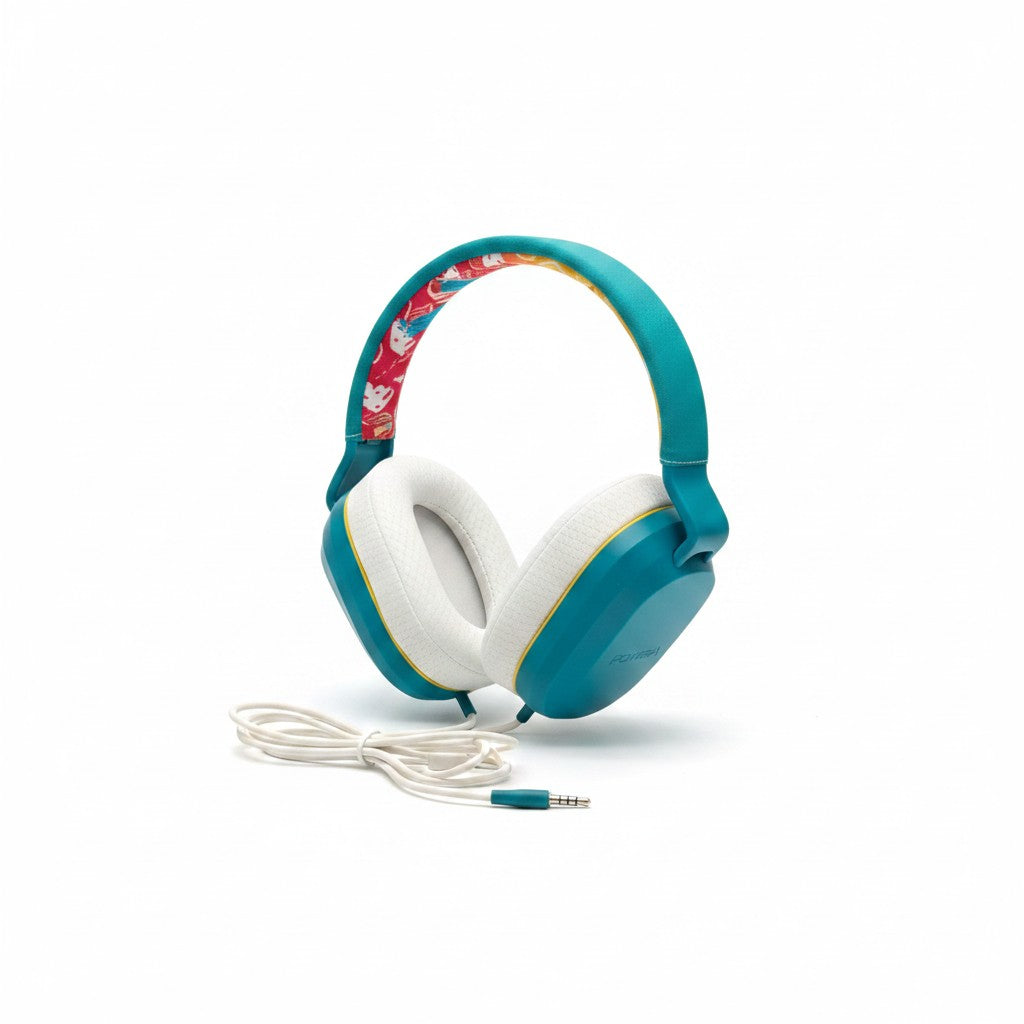 Cuffie stereo cablate Mr Bob - Home & Tech Utility per Nintendo Switch con design Fortnite Llambro turchese e bianco