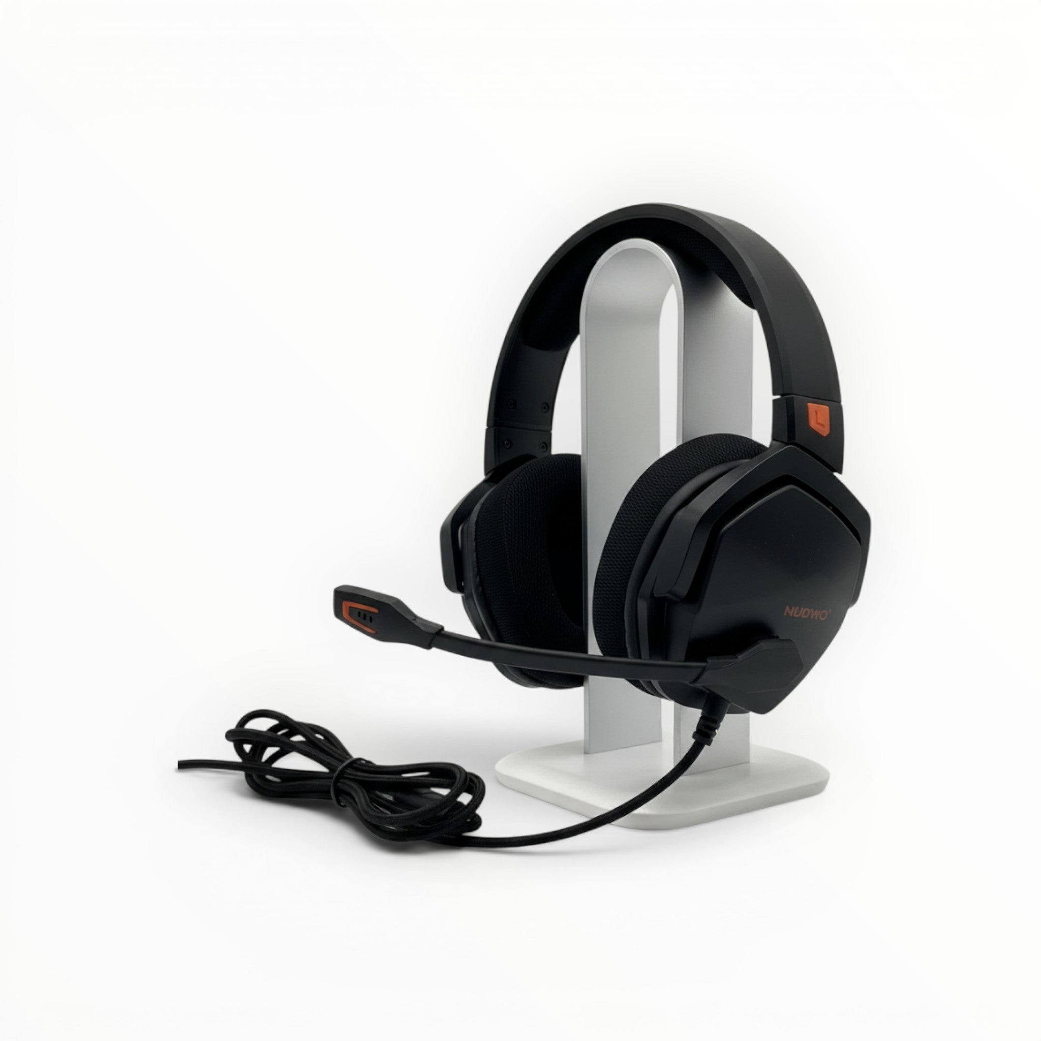 Cuffie gaming Mr Bob - Home & Tech Utility NUBWO N16 nere con dettagli arancioni, microfono e padiglioni imbottiti