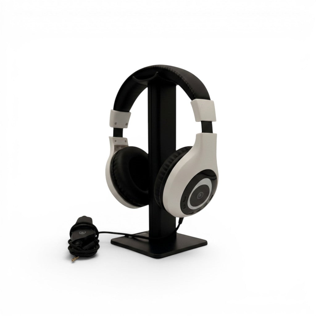 Cuffie stereo Mr Bob - Home & Tech Utility Bigben PS5 bianche con cavo jack 3,5 mm su supporto nero