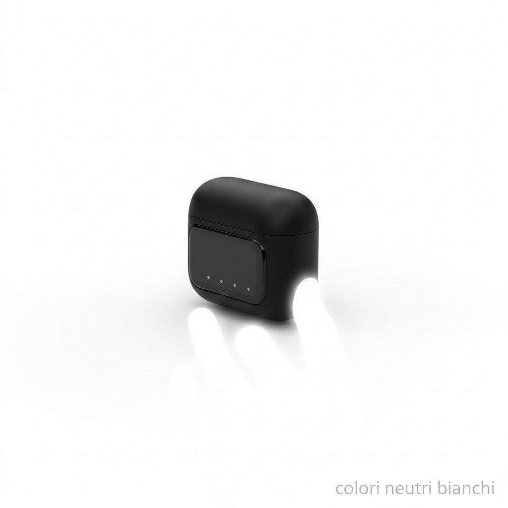 Custodia di ricarica nera per auricolari Bluetooth ZYHKON Mr Bob - Home & Tech Utility con display LED frontale