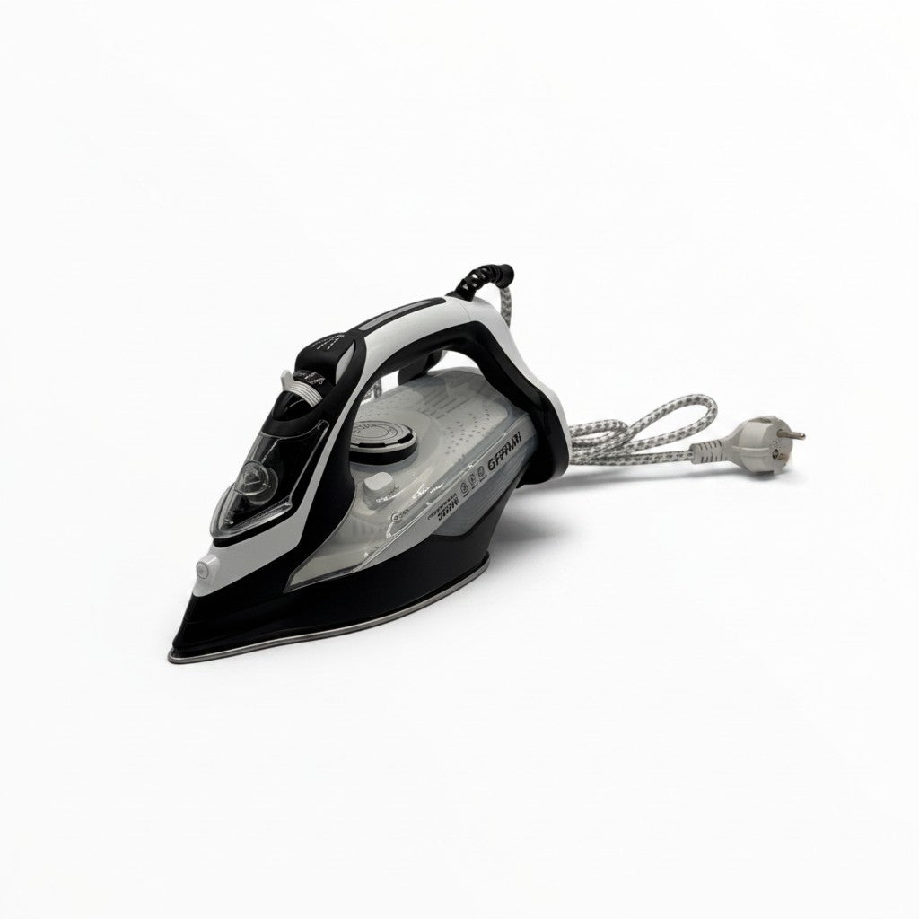 Ferro da stiro a vapore Mr Bob - Home & Tech Utility G3 Ferrari Eliseo 3000W con piastra in acciaio inox nera e bianca