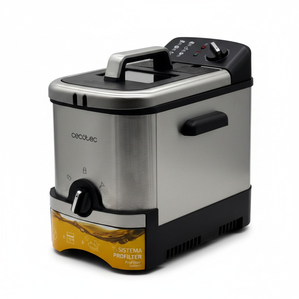 Friggitrice elettrica Mr Bob - Home & Tech Utility Cecotec CleanFry 3000 in acciaio inox con sistema filtro olio