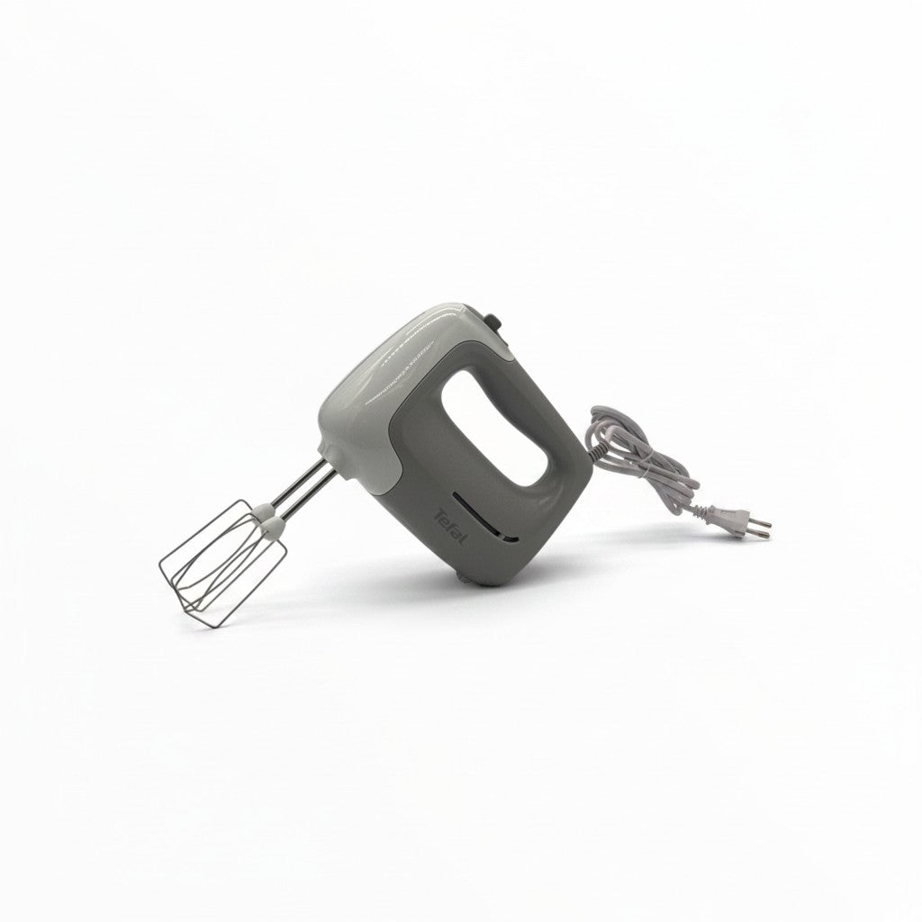 Frusta elettrica Mr Bob - Home & Tech Utility Tefal Prep'Mix grigia con fruste in acciaio inox e design ergonomico.