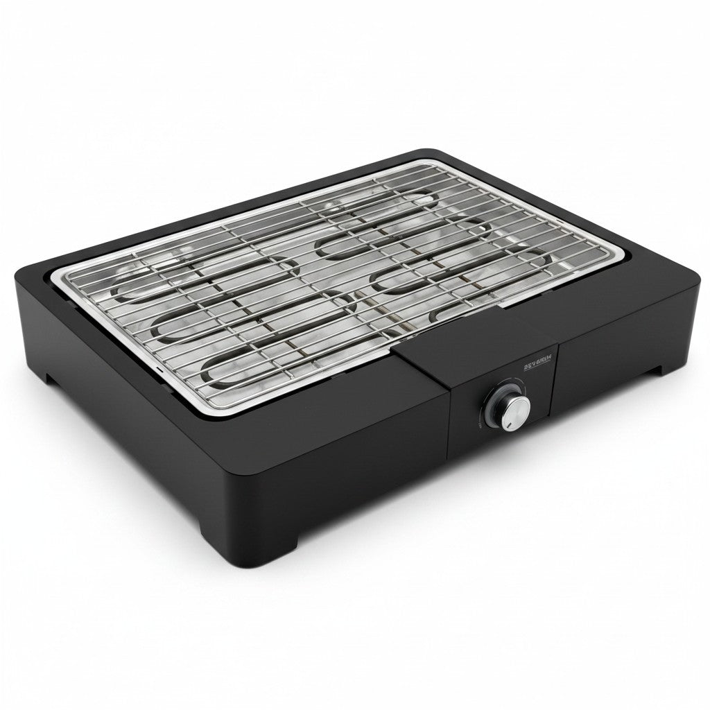 Grill elettrico da tavolo Mr Bob - Home & Tech Utility SEVERIN PG 8565 con griglia in acciaio inox e manopola nera