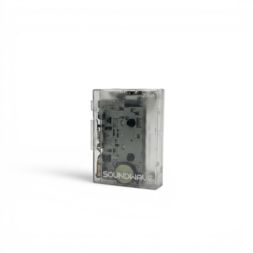 Lettore cassette portatile Mr Bob - Home & Tech Utility trasparente con Bluetooth e radio FM in stile vintage