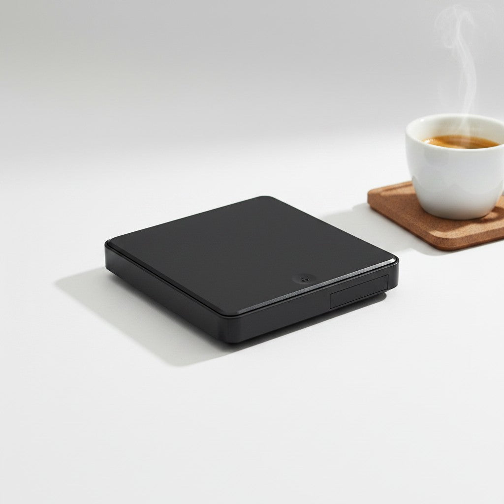 Lettore DVD compatto nero Mr Bob - Home & Tech Utility con porte USB e HDMI su sfondo bianco