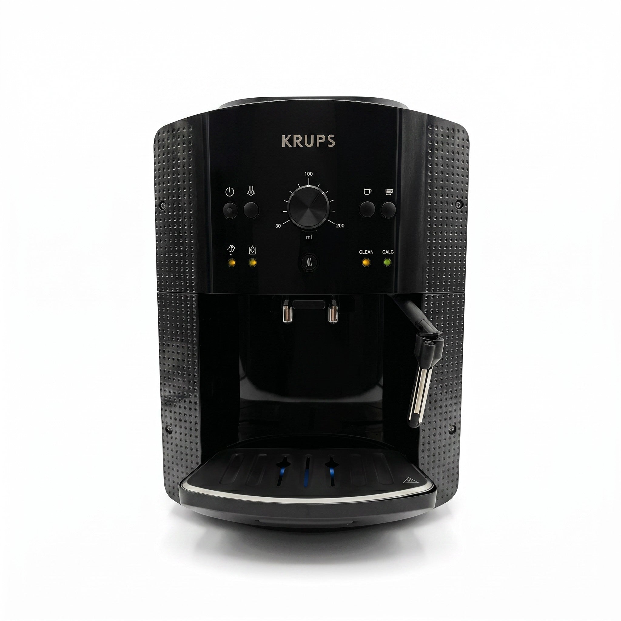 Macchina automatica per caffè espresso Mr Bob - Home & Tech Utility nera con pannello di controllo e montalatte